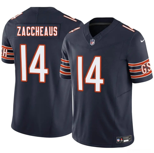 Men's Navy Chicago Bears #14 Olamide Zaccheaus 2025 F.U.S.E. Vapor Stitched Football Jersey